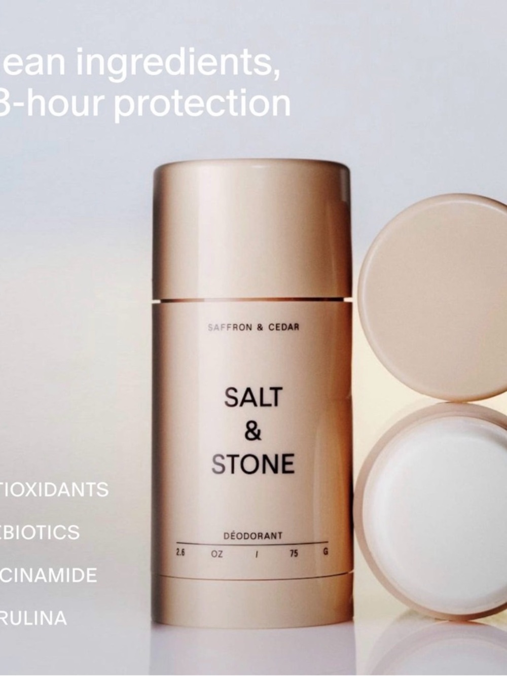 NEW! Women’s Deodorant Stick — Saffron & Cedar- 1oz. Travel size